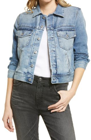 Ag + Evonne Crop Denim Trucker Jacket