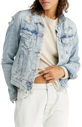 Free People + Rumors Ripped Denim Jacket