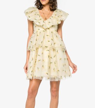 Ganni + Ruffle Tiered Floral Mini Dress