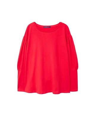 Violeta by Mango + Puffed sleeves sweatshirt