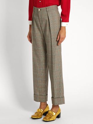 Gucci + Prince of Wales-Checked Wool Trousers