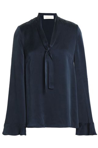 Zimmermann + Knotted Washed Silk-Satin Blouse