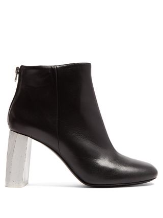 Acne + Claudine Contrast-Heel Leather Ankle Boots