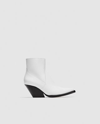Zara + Leather Cowboy Ankle Boots