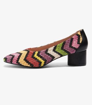 Topshop + Joice Woven Mid Heel Court Shoes