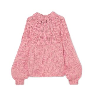 Ganni + Julliard Bow-Embellished Mohair and Wool-Blend Sweater