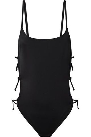 Solid & Striped + The Lily Lace-Up Cutout Swimsuit