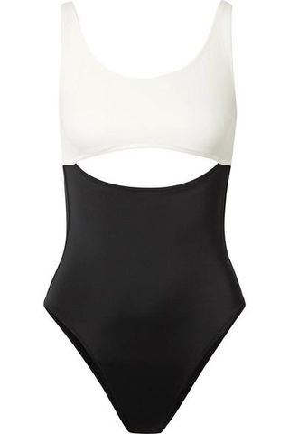 Solid & Striped + The Natasha Cutout Two-Tone Swimsuit