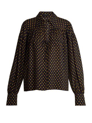 Joseph + Crosby Tie-Neck Silk-Chiffon Shirt