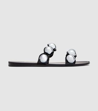 Zara + Slides with Metallic Detail