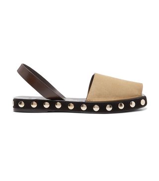 Loewe + Studded Suede And Leather Slingback Espadrille Sandals