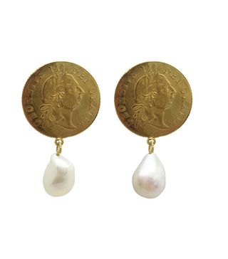 Becca Jewellery + Large Coin and Pearl Earrings