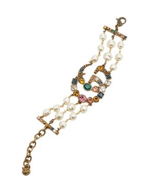 Gucci + Crystal and Pearl-Embellished GG Bracelet