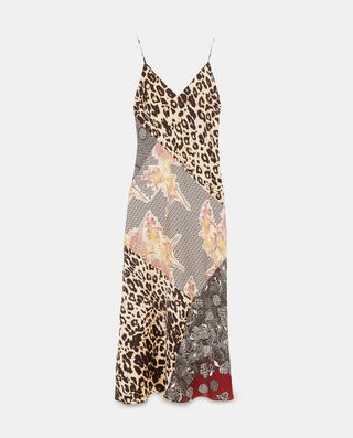 Zara + Contrasting Camisole Dress in Tan