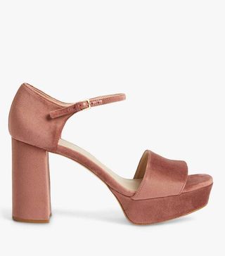 Ted Baker + Auritaa Velvet Heeled Platform Sandals