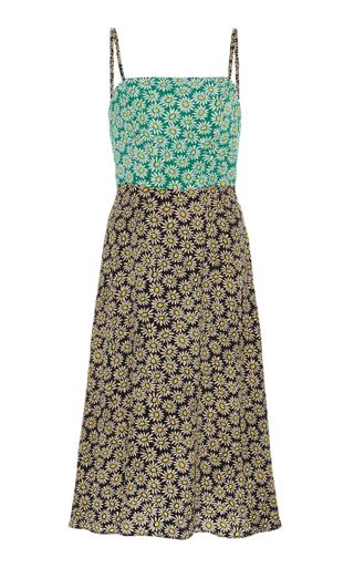 HVN + Nora Floral-Print Silk Crepe De Chine Dress