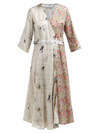 La Prestic Ouiston + Square Abstract and Floral Print Wrap Dress