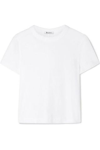 T by Alexander Wang + Cropped Stretch Cotton-Jersey T-Shirt