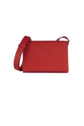 Victoria Beckham + Textured-Leather Shoulder Bag