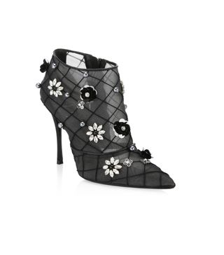 Roger Viver + Floral Point Toe Booties