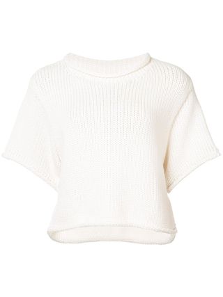 T by Alexander Wang + Open Stitch Short Sleeve Sweater