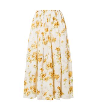 Brock Collection + Sonny Floral-Print Cotton-Voile Midi Skirt