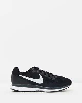 Nike + Air Zoom Pegasus 34 Running Shoes in Black, White, Dark Grey & Anthracite