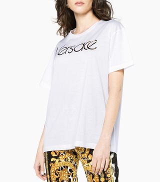 Versace + Metallic Logo Print T-Shirt