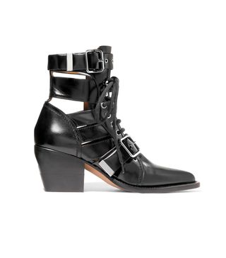 Chloé + Rylee Cutout Leather Ankle Boots