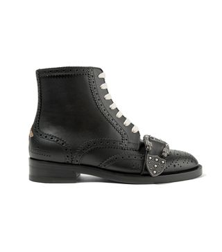 Gucci + Queercore Embellished Leather Ankle Boots