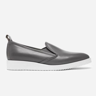 Everlane + Leather Slip-On Shoes in Denim/Navy