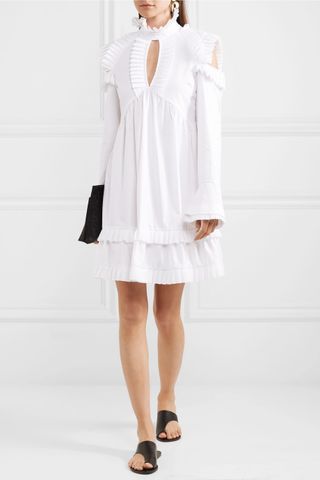 Maggie Marilyn + Olivia's Cutout Ruffled Cotton-Poplin Dress
