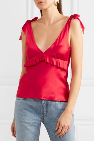 Maggie Marilyn + Diana Ruffled Silk-Satin Camisole