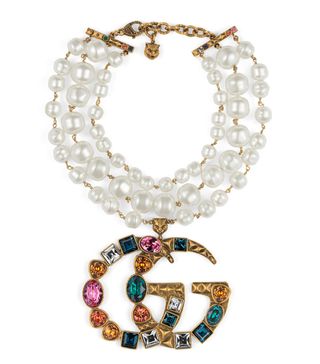 Gucci + Crystal Double G Necklace