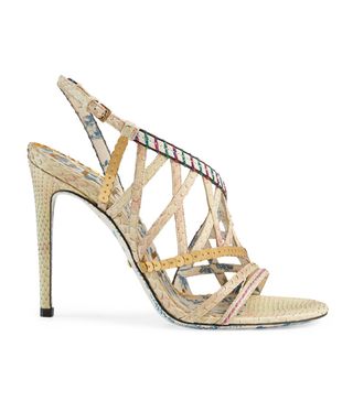 Gucci + Python Sandal With Sequins