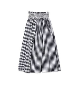 Who What Wear + Striped Smocked Waist Midi Skirt