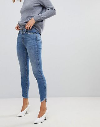 Vero Moda + Skinny Jean With Raw Hem