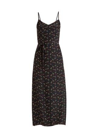 HVN + Josephine Floral-Print Silk Slip Dress