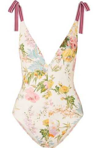 Zimmermann + Heathers Floral-Print Swimsuit