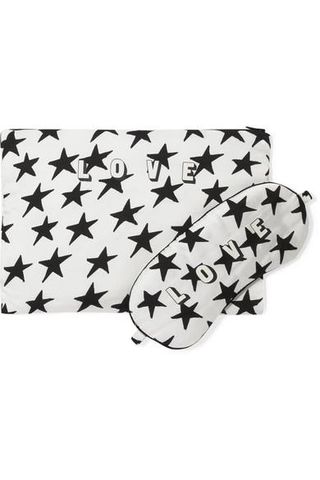Love Stories + Rizzo Printed Satin Eye Mask And Pouch Set