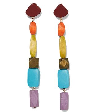 Zara + Colourful Wood Earrings