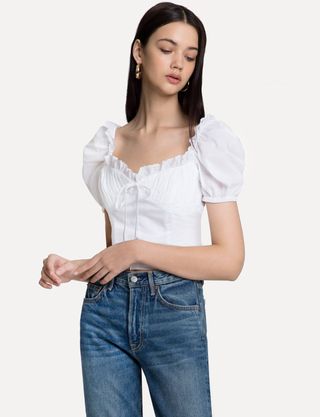 Pixie Market + Bella White Frill Bustier Top