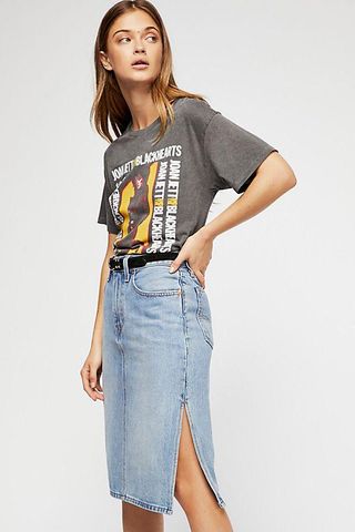 Levi's + Side Slit Denim Skirt