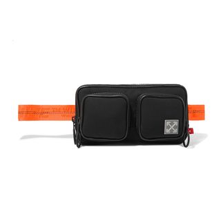 Off-White + Leather-Trimmed Canvas Belt Bag