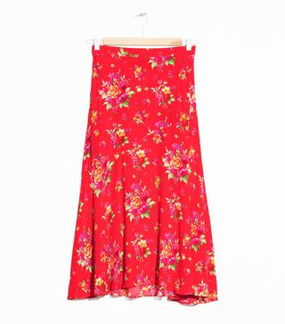 & Other Stories + Asymmetrical Floral Midi Skirt