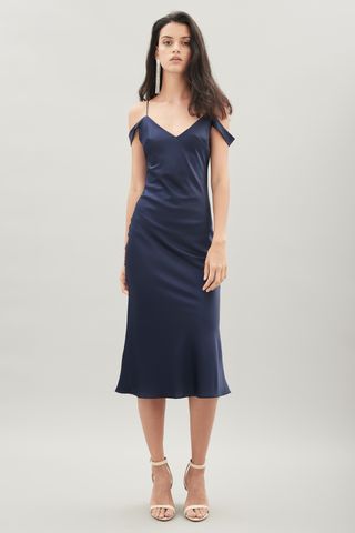 Hansen & Gretel + Honeysuckle Silk Dress in Navy