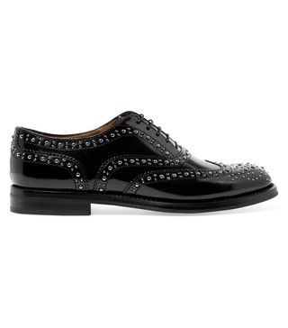 Church's + Burwood Met Studded Glossed-Leather Brogues