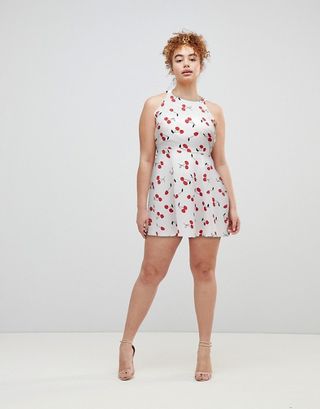 ASOS + Cherry Print Mini Sundress with Strappy Back
