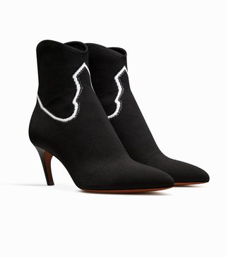 Dior + Spirit Ankle Boots in Black and White Jacquard Knit