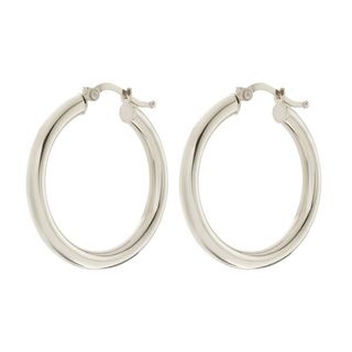 Luv AJ + The Classic Tube Hoops in Real 14K White Gold